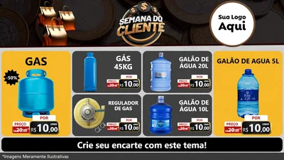 Modelo de TV para TV Horizontal com o tema Semana do Cliente para Água e gás