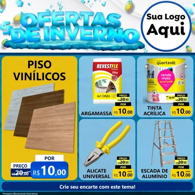 Modelo de Rede Social para Feed Facebook com o tema Ofertas de Inverno para Material para Construção