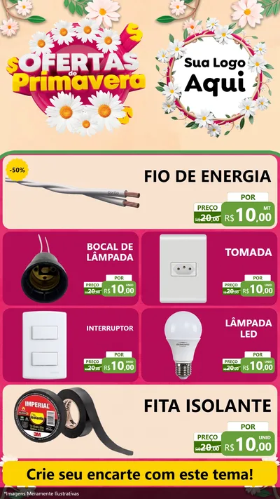 Modelo de TV para TV Vertical com o tema Ofertas de Primavera para Materiais Elétricos