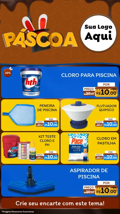 Modelo de TV para TV Vertical com o tema Páscoa para Produtos para Piscina