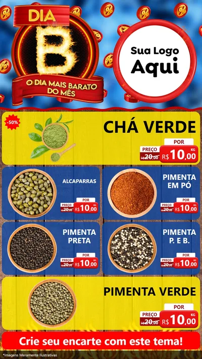 Modelo de TV para TV Vertical com o tema Dia B - O Dia Mais Barato Do Mês para Produtos Naturais