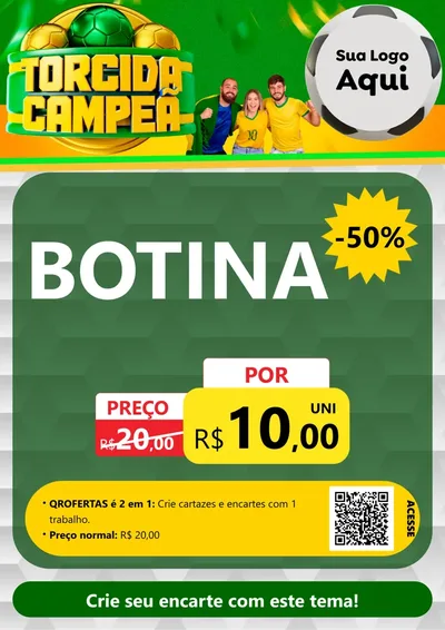 Modelo de Cartaz para Cartaz A4 Vertical com o tema Torcida Campeã - Copa para Agropecuária