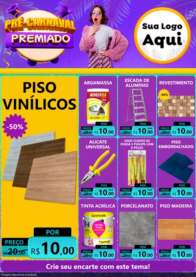 Modelo de Encarte para Encarte A4 Vertical com o tema Pré-Carnaval Premiado para Material para Construção