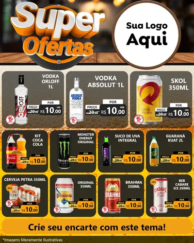 Modelo de Rede Social para Feed Instagram com o tema Super Ofertas - Adega / Bebidas para Distribuidora de bebidas