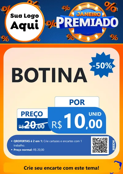 Modelo de Cartaz para Cartaz A4 Vertical com o tema Janeiro Premiado para Agropecuária