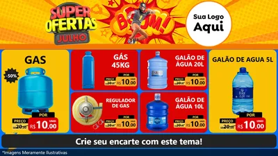 Modelo de TV para TV Horizontal com o tema Super Ofertas Julho para Água e gás