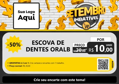 Modelo de Cartaz para Cartaz A4 Horizontal com o tema Setembro Imbatível para Higiene Pessoal