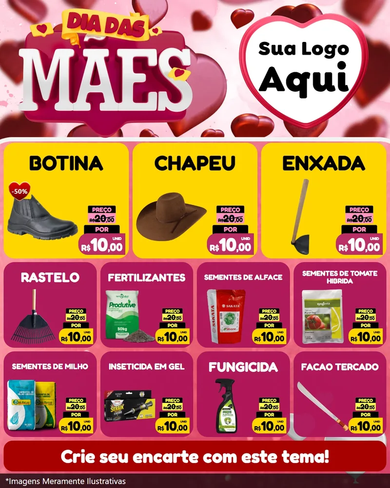Modelo de Rede Social para Feed Instagram com o tema Dia Das Mães para Agropecuária