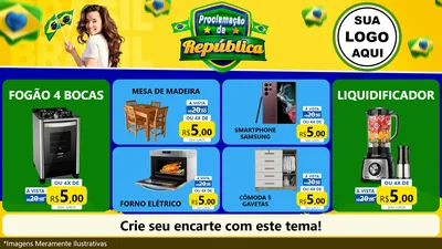 Modelo de TV para TV Horizontal com o tema Proclamação da República para Móveis e Eletro