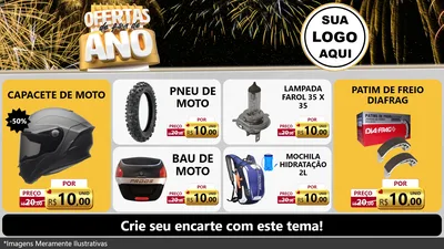 Modelo de TV para TV Horizontal com o tema Ofertas de Fim de Ano para Moto peças