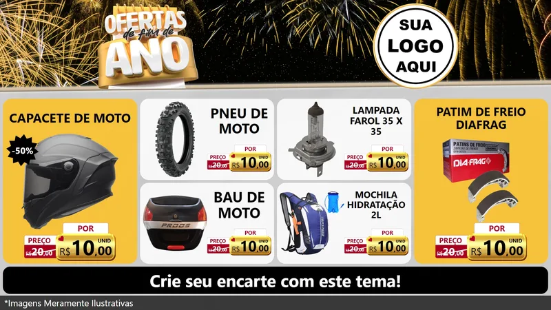 Modelo de TV para TV Horizontal com o tema Ofertas de Fim de Ano para Moto peças