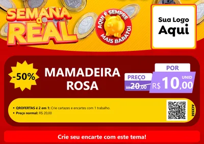Modelo de Cartaz para Cartaz A4 Horizontal com o tema Semana do Real para Bebês