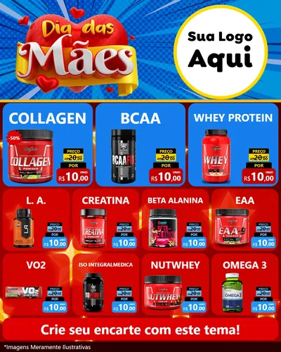 Modelo de Rede Social para Feed Instagram com o tema Dia das Mães para Suplementos alimentares