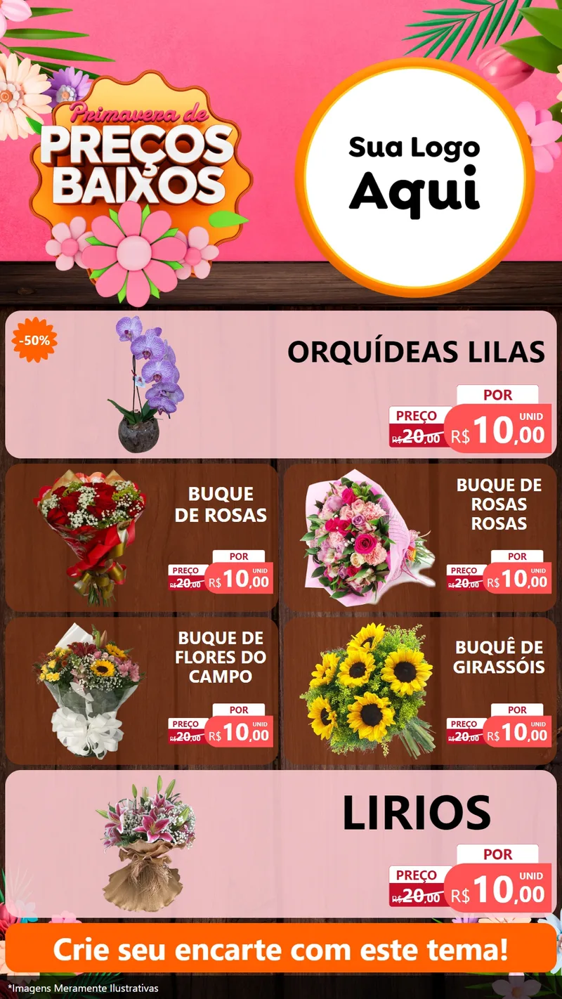 Modelo de TV para TV Vertical com o tema Primavera de Preços Baixos para Floricultura e jardim