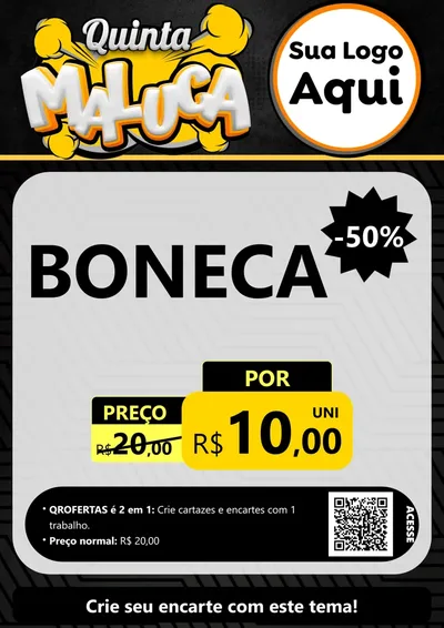 Modelo de Cartaz para Cartaz A4 Vertical com o tema Quinta Maluca para Brinquedos