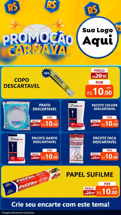 Modelo de TV para TV Vertical com o tema Promoção de Carnaval para Embalagens
