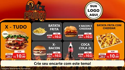 Modelo de TV para TV Horizontal com o tema Black Friday para Hamburgueria