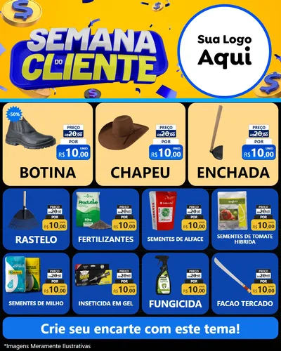 Modelo de Rede Social para Feed Instagram com o tema Semana do Cliente para Agropecuária