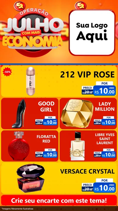 Modelo de TV para TV Vertical com o tema Operação Julho Com Mais Economia para Perfumes