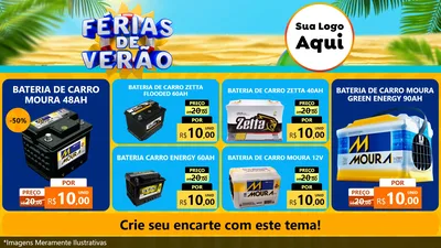 Modelo de TV para TV Horizontal com o tema Férias de Verão para Baterias Elétricas