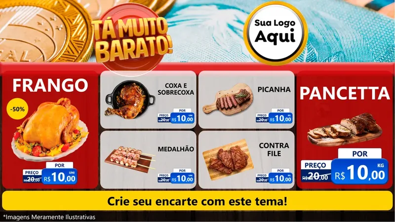 Modelo de TV para TV Horizontal com o tema Está Muito Barato para Assados