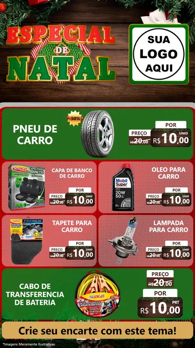 Modelo de TV para TV Vertical com o tema Especial de Natal para Auto peças