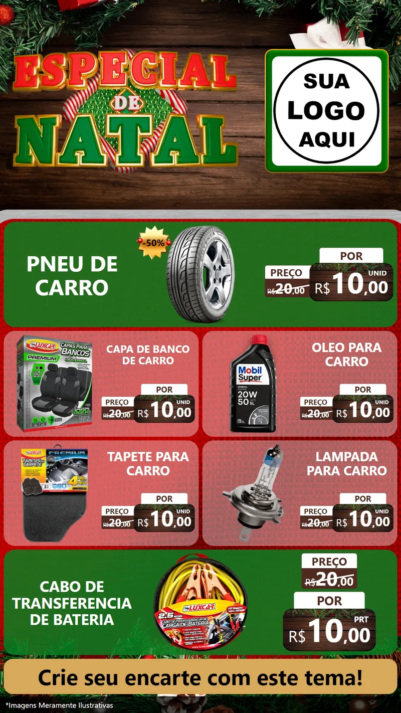 Modelo de TV para TV Vertical com o tema Especial de Natal para Auto peças
