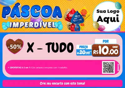 Modelo de Cartaz para Cartaz A4 Horizontal com o tema Páscoa Imperdível para Hamburgueria