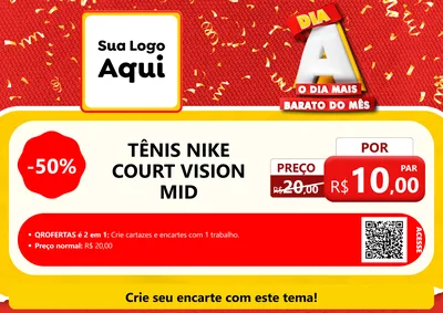 Modelo de Cartaz para Cartaz A4 Horizontal com o tema Dia A o Dia Mais Barato do Mês para Calçados