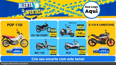 Modelo de TV para TV Horizontal com o tema Alerta de Ofertas para Concessionaria de Motos