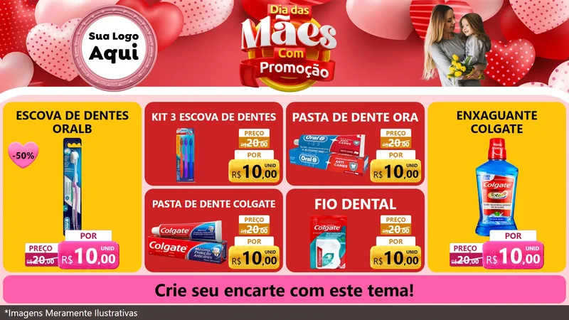 Modelo de TV para TV Horizontal com o tema Dia Das Mães Com Promoção para Higiene Pessoal