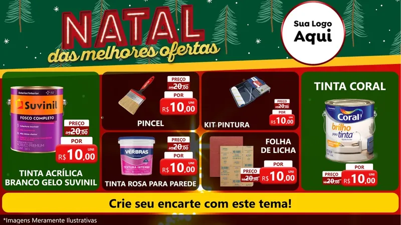 Modelo de TV para TV Horizontal com o tema Natal das Melhores Ofertas para Tintas e Ferramentas