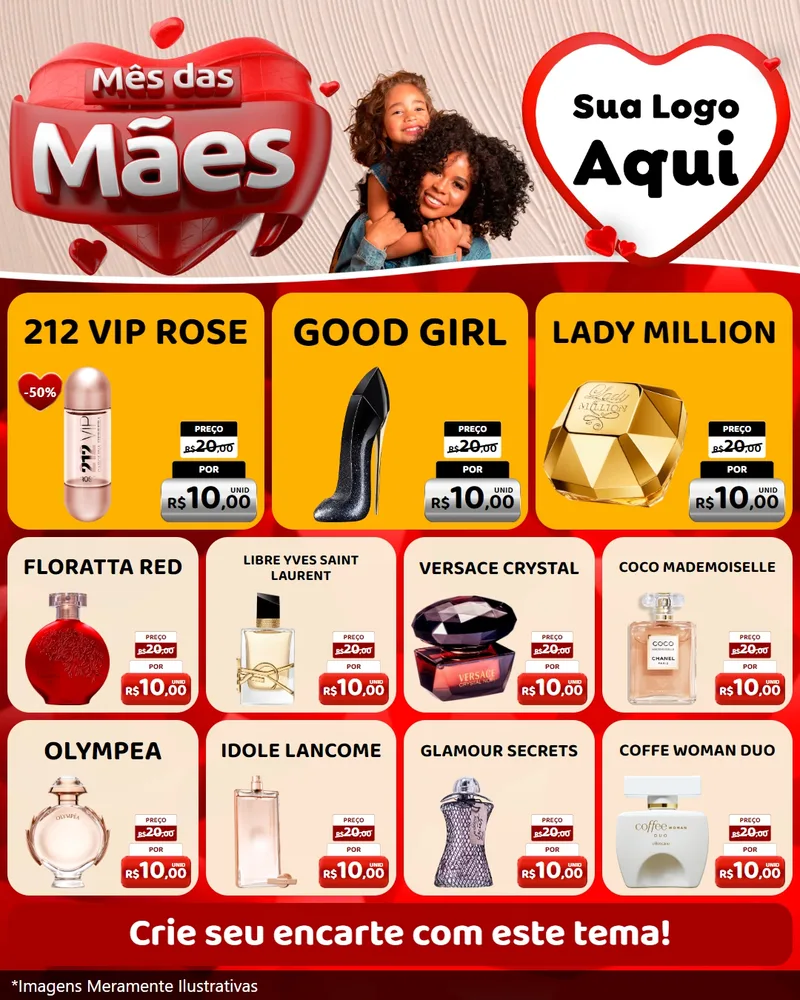 Modelo de Rede Social para Feed Instagram com o tema Mês das Mães para Perfumes