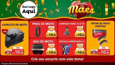 Modelo de TV para TV Horizontal com o tema Dia das Mães para Moto peças