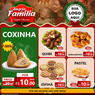 Modelo de Rede Social para Feed Facebook com o tema Alegria Em Família - Super Ofertas para Salgadaria