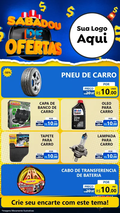 Modelo de TV para TV Vertical com o tema Sabadou de Ofertas para Auto peças