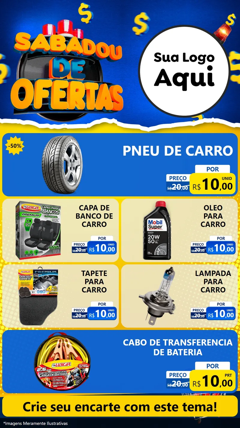Modelo de TV para TV Vertical com o tema Sabadou de Ofertas para Auto peças