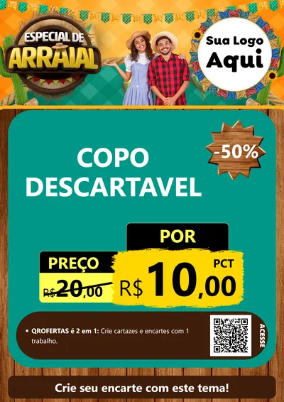 Modelo de Cartaz para Cartaz A4 Vertical com o tema Especial De Arraial para Embalagens