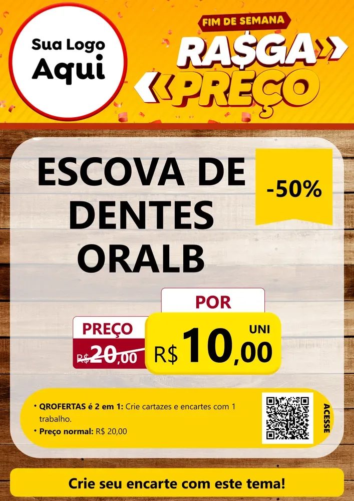 Modelo de Cartaz para Cartaz A4 Vertical com o tema Fim de Semana Rasga Preços para Higiene Pessoal