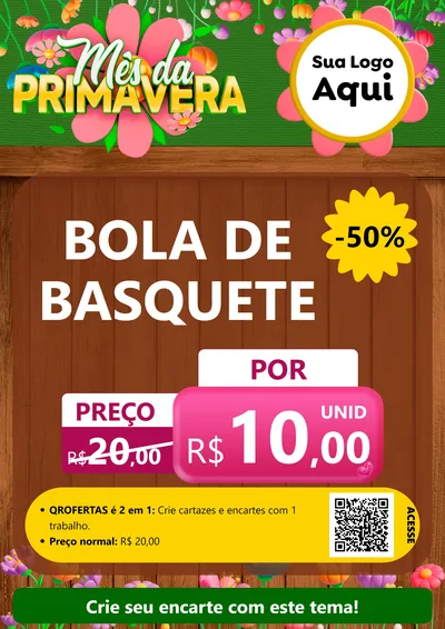 Modelo de Cartaz para Cartaz A4 Vertical com o tema Mês da Primavera para Artigos Esportivos