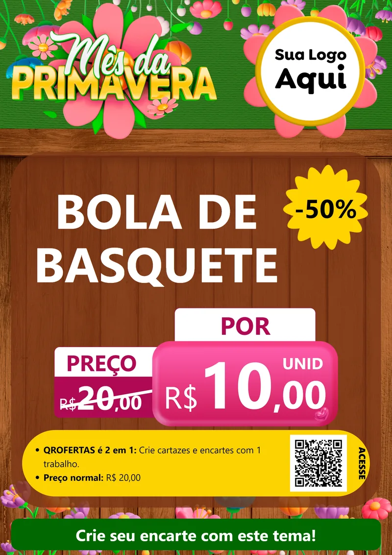 Modelo de Cartaz para Cartaz A4 Vertical com o tema Mês da Primavera para Artigos Esportivos