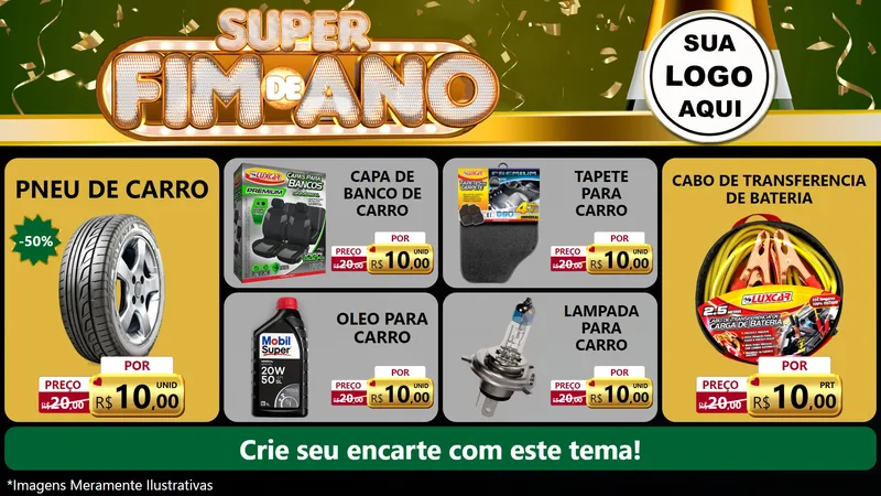 Modelo de TV para TV Horizontal com o tema Super Fim de Ano para Auto peças