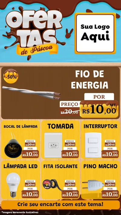 Modelo de Rede Social para Stories com o tema Ofertas de Páscoa para Materiais Elétricos