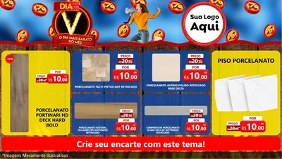 Modelo de TV para TV Horizontal com o tema Dia V - O Dia Mais Barato Do Mês para Pisos e revestimentos