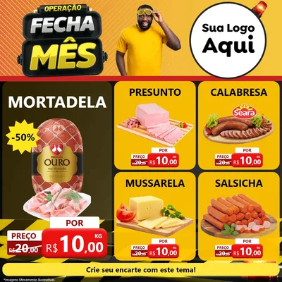 Modelo de Rede Social para Feed Facebook com o tema Operação Fecha Mês para Frios e Laticínios