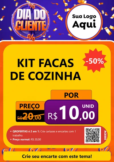 Modelo de Cartaz para Cartaz A4 Vertical com o tema Dia do Cliente para Utilidades Domésticas