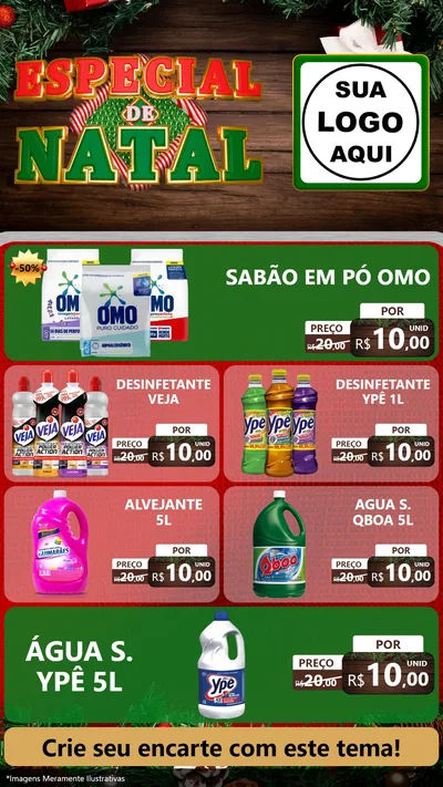 Modelo de TV para TV Vertical com o tema Especial de Natal para Produtos de Limpeza