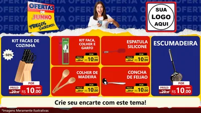 Modelo de TV para TV Horizontal com o tema Ofertas de Junho - Preços Incríveis para Utilidades Domésticas