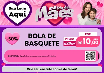 Modelo de Cartaz para Cartaz A4 Horizontal com o tema Dia das Mães para Artigos Esportivos
