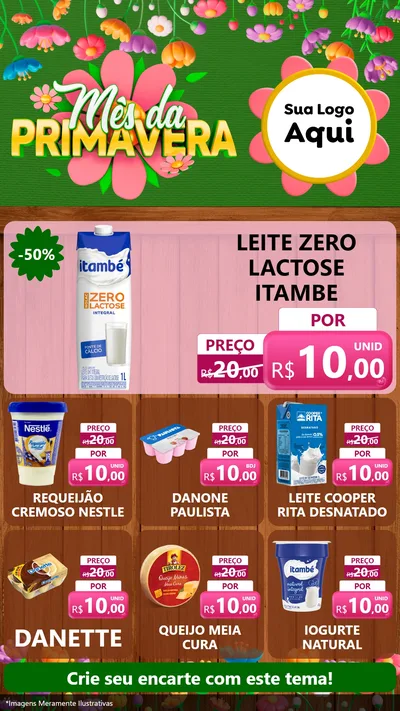 Modelo de Rede Social para Stories com o tema Mês da Primavera para Frios e Laticínios